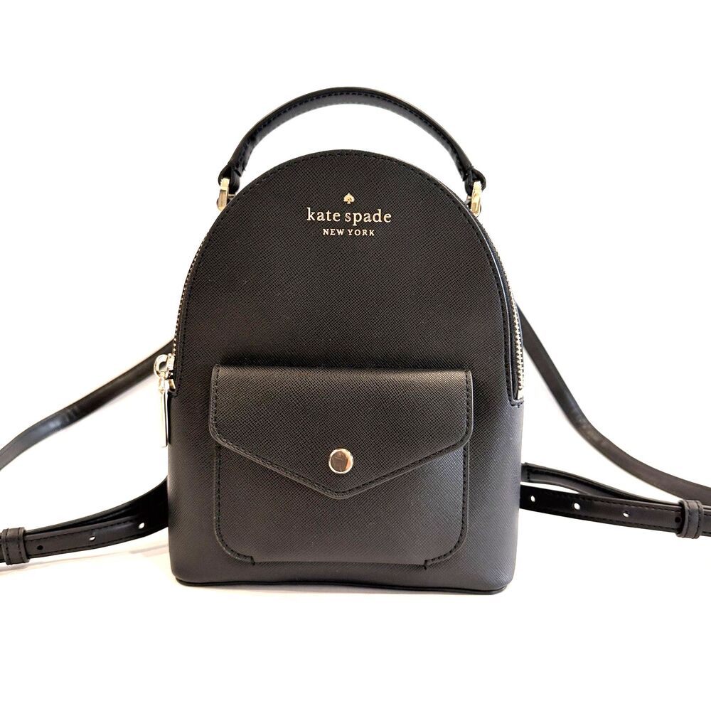 kate spade Black Small Saffiano Leather Backpack